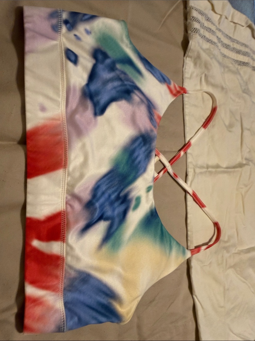 SO Multicolor Tie-Dye Sports Bra - Blue, Red, Green, Yellow